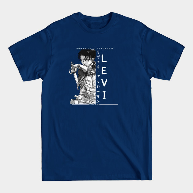 Discover Captain Levi, Humanity's Strongest Soldier, Attack On Titan a.k.a. Shingeki No Kyojin, White - Levi Ackerman - T-Shirt