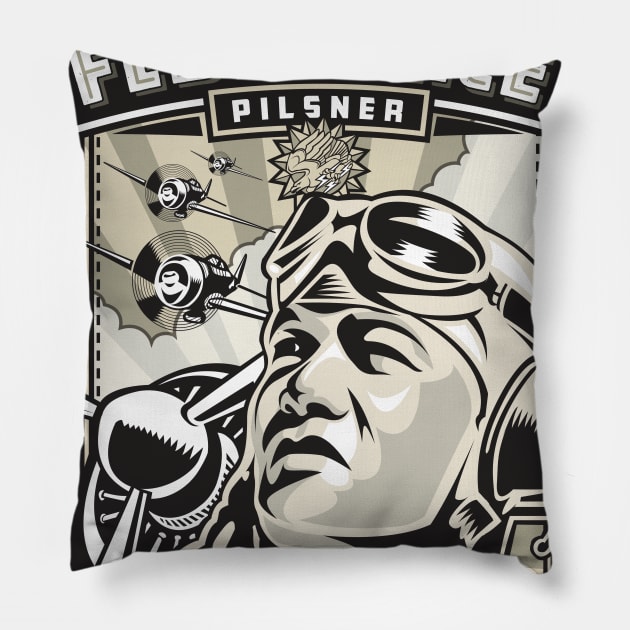 Pearl Harbor Brewery Pillow by MindsparkCreative