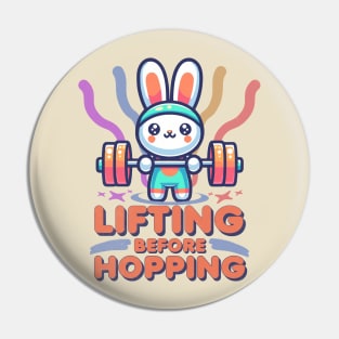 Powerlifting Funny Bunny Weightlifting Pin