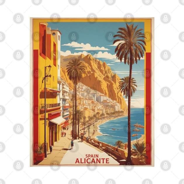 Alicante Spain Travel Tourism Retro Vintage by TravelersGems