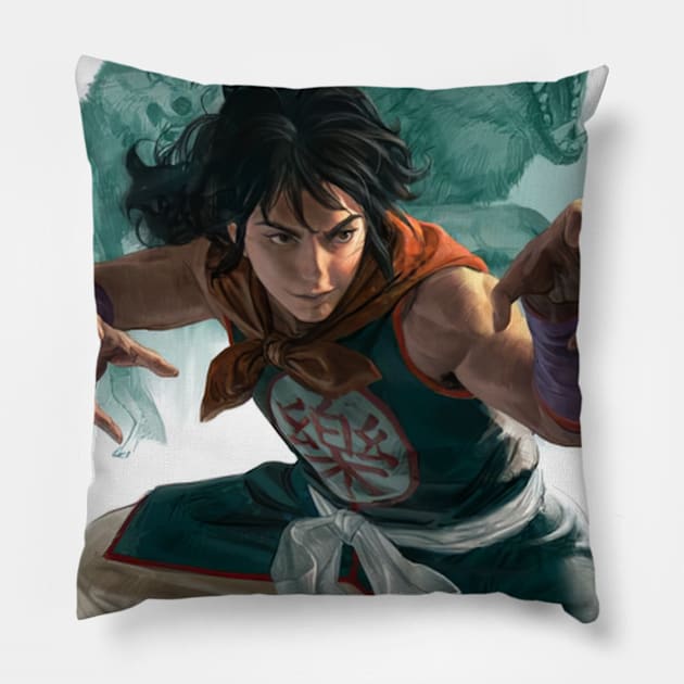 Wolf Martial Artist Pillow by HeatherTwn