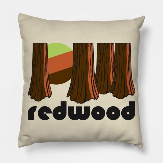 Retro Redwood ))(( Tourist Souvenir National Park Design Pillow by darklordpug