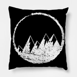 Mountains Distressed Grunge Icon Symbol Pillow