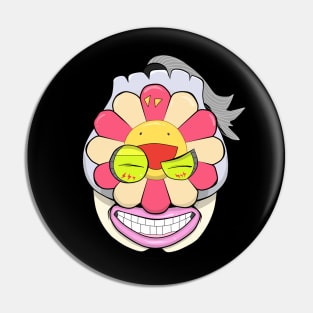 Dope Sunflower smily face mask illustration Pin