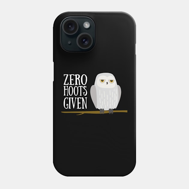 Owl - Zero Hoots Given Phone Case by Kudostees