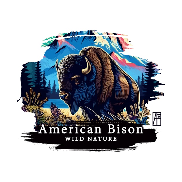 American Bison - WILD NATURE - BISON -8 by ArtProjectShop