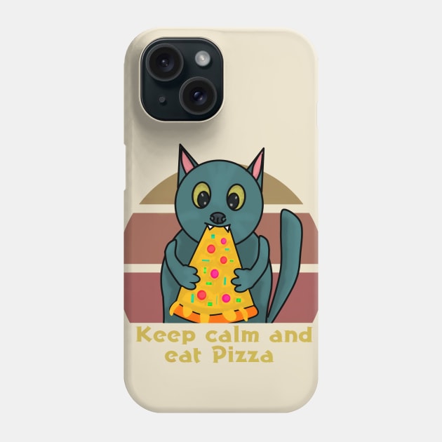 Keep calm and eat Pizza Phone Case by Antiope