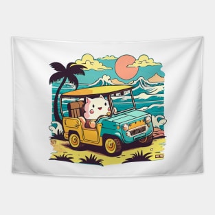 Beach buggy kitty Tapestry