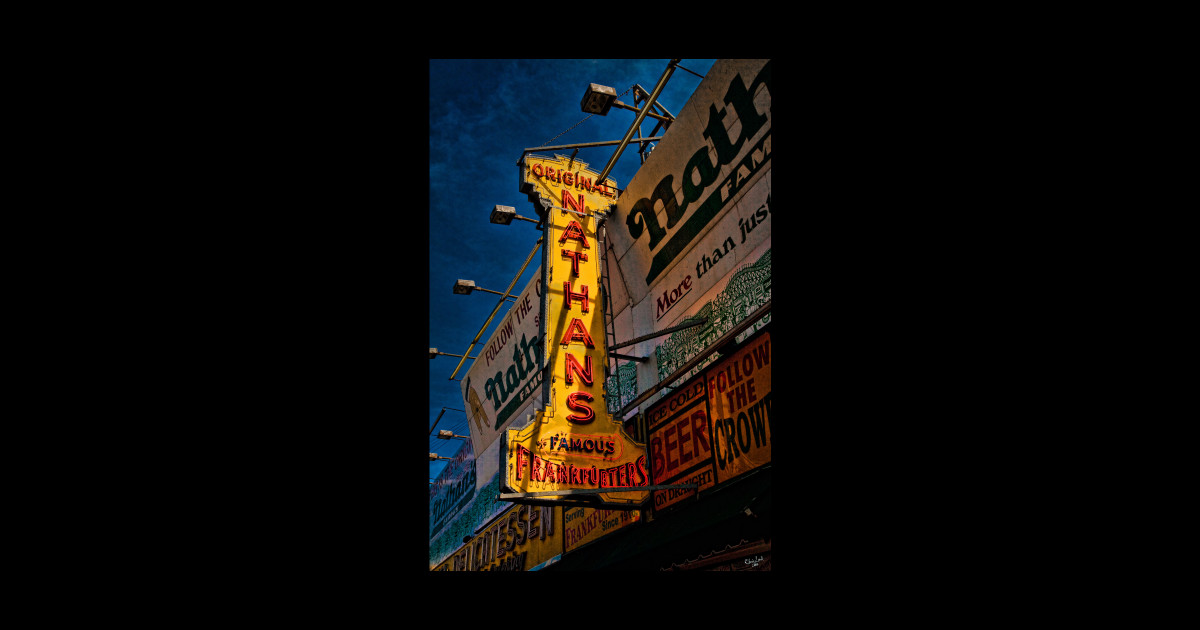 The Well Known Neon Sign at the Original Nathan's Famous Frankfurters ...