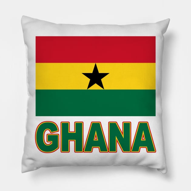 The Pride of Ghana - National Flag Design Pillow by Naves