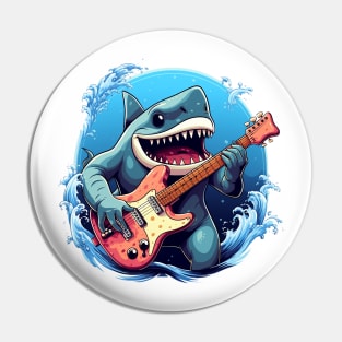 shark play guitar Pin