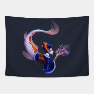 Geisha Mermaid Tapestry