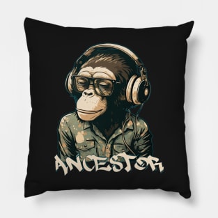 Chimpanzee Ancestor, lowbrow style 2 Pillow