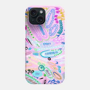 Pastel colors with shapes and numbers modern art expressionalism Phone Case