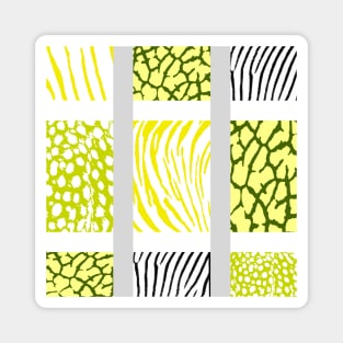 White and Yellow Mixed Animal Print Magnet