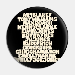 Jazz Legends in Type: The Drummers Pin