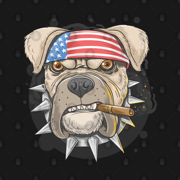 Pit bull american punk head by peace and love