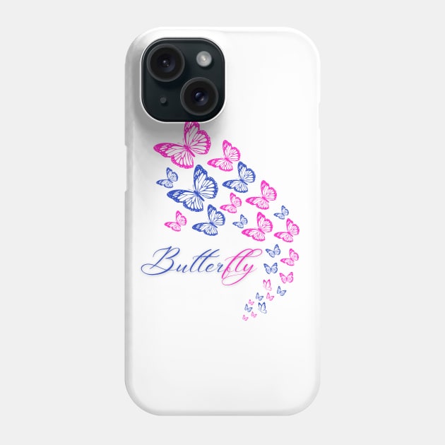 BLUE AND PINK BUTTERFLY Phone Case by TheSisters