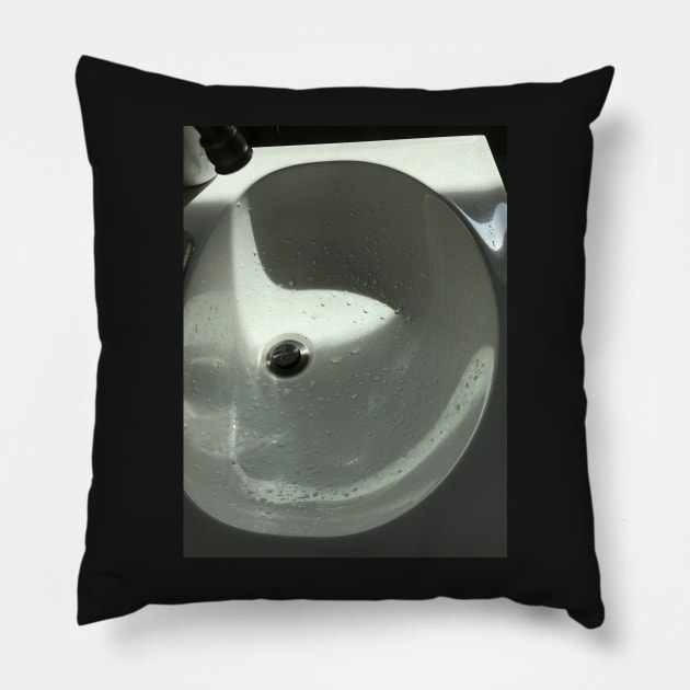 Down the Drain, bathroom sink, bathroom decor Pillow by djrunnels