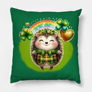 Get this funny St. Patrick's Day Messy Hedgehog T-Shirt for St. Patrick's Day or as an Irish birthday party favor! Wear this lucky Ireland vintage graphic costume for women, ladies, girls and men on St. Paddy's Day Pillow