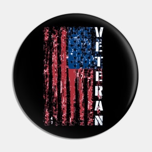 Distressed American Flag Proud Us Army Veteran Pin