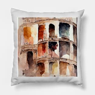 Rome watercolor Pillow