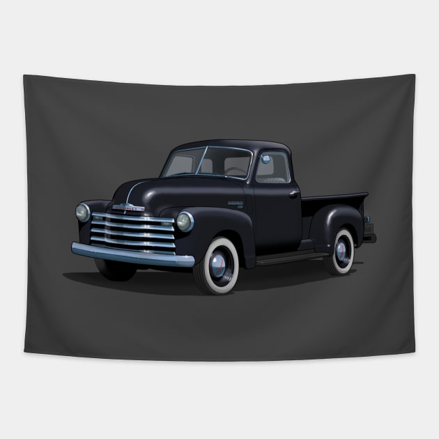 1949 Chevy Pickup Truck in black Tapestry by candcretro