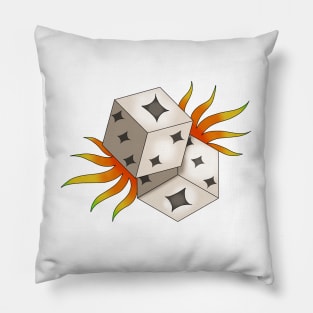 Dice on fire Pillow