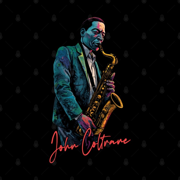 John Coltrane - Retro Jazz Music Fan Design by DankFutura