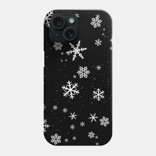 Black and White Snowflakes Winter Pattern Phone Case