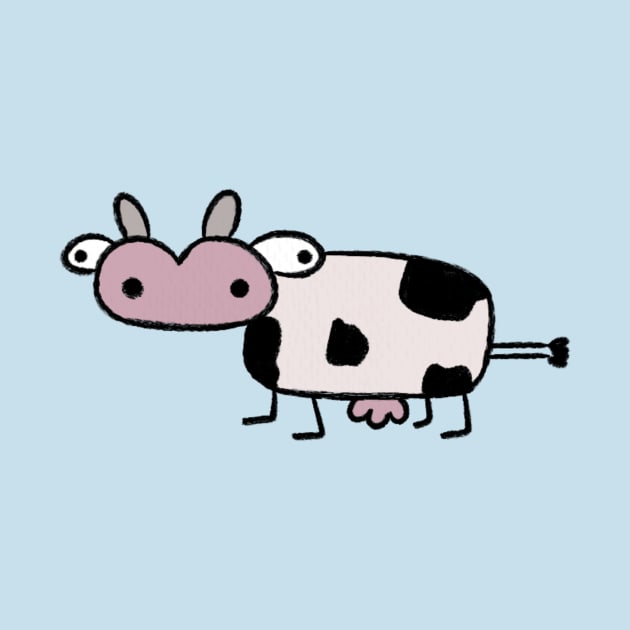 Goofy cow drawing by Oranges