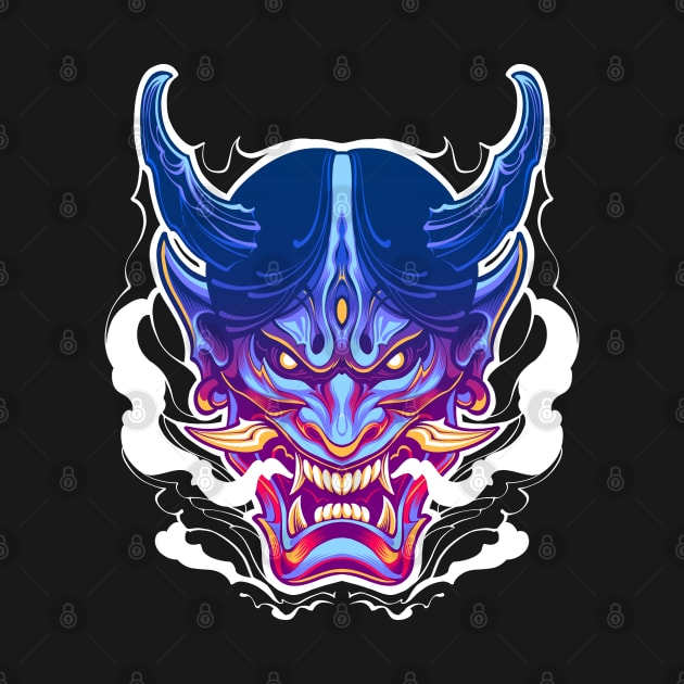 cool japanese oni mask by SINGINK