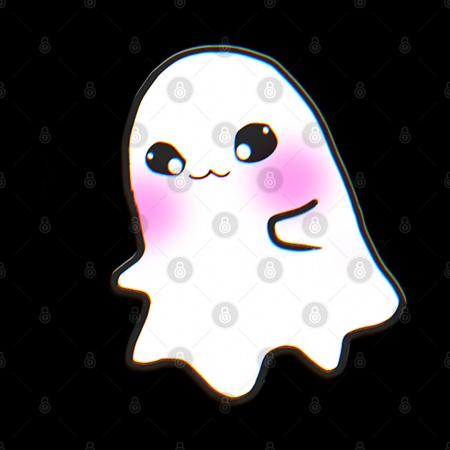 Cute Kawaii Spooky Halloween Ghost by ROLLIE MC SCROLLIE