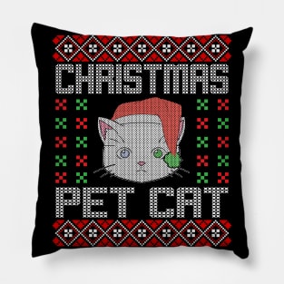 Christmas Pet Cat Ugly Christmas Sweater Pillow