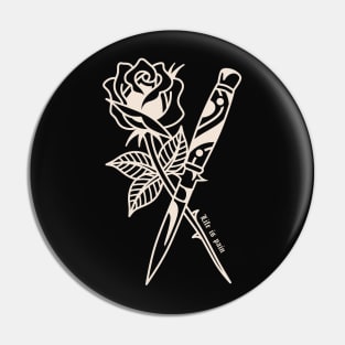 Rose knife tattoo Pin