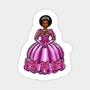 Princess -  Black Afro Princess in purple  vii ! beautiful  black girl with Afro hair, brown eyes and dark brown skin. Hair love ! Magnet