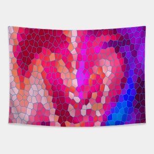 Pink Purple Blue and Magenta Abstract Art Mosaic Pattern Tapestry