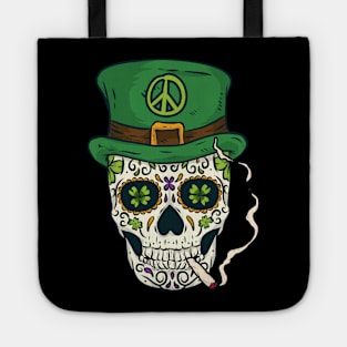 Cool Boho Sugar Skull Saint Patrick's Day Tote