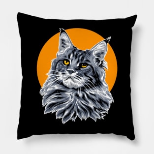 Head Cat Sunset Pillow