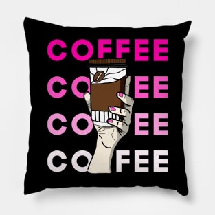 Raise Your Coffee v4 Pillow