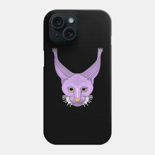 purple caracal cat face Phone Case