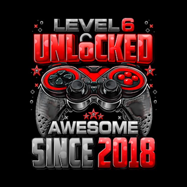 Level 6 Unlocked Awesome Since 2018 6Th Birthday Kids Gaming by Zoe Hill Autism