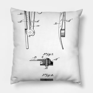 Vise Vintage Patent Hand Drawing Pillow