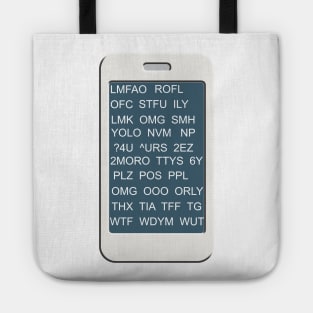 Common Abbreviated Smart Phone Texts Tote