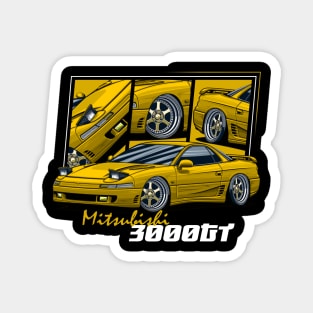 Mitsubishi 3000GT, JDM Car Yellow Magnet