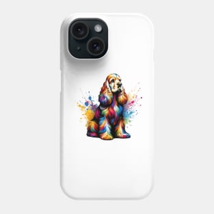 Cocker Spaniel Captured in Colorful Splash Art Phone Case