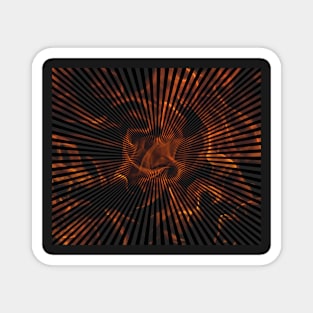 symmetrical vague art structure in vibrant orange and black tones. Magnet