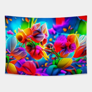 Colorful Flower Art Tapestry