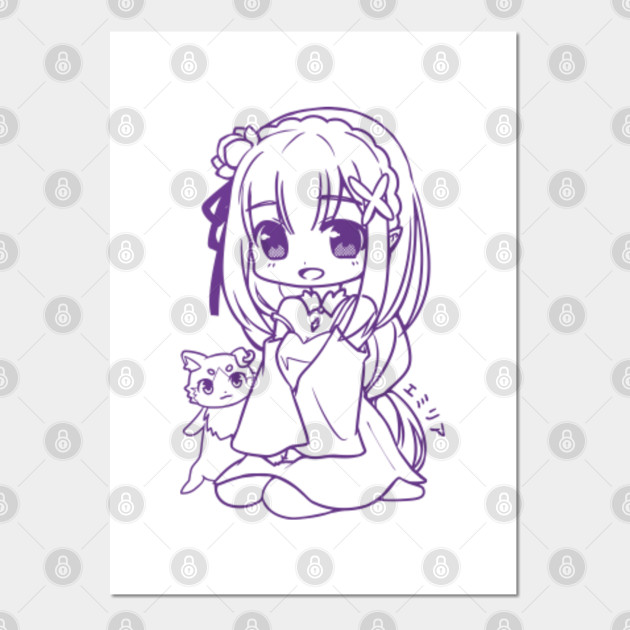 Re Zero Emilia And Puck Emilia Posters And Art Prints Teepublic Tons of awesome emilia re:zero wallpapers to download for free. re zero emilia and puck