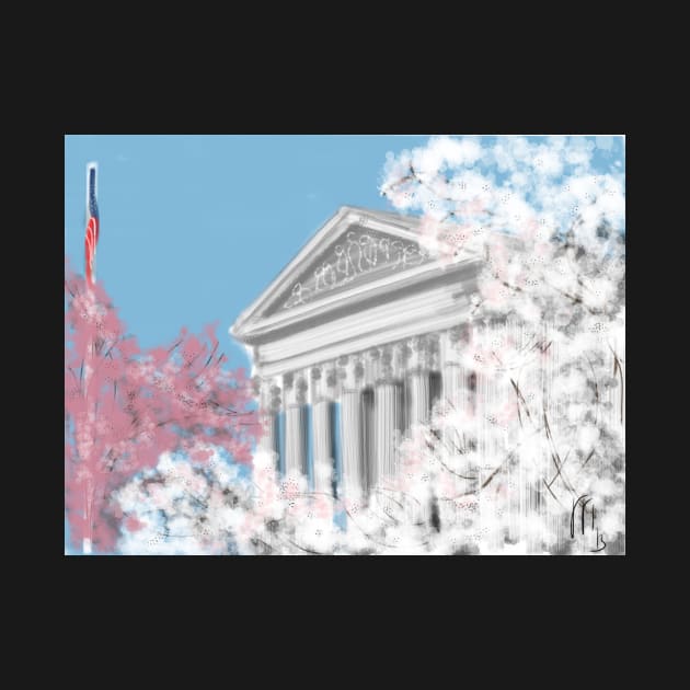 Cherry Blossoms and Supreme Court by LITDigitalArt